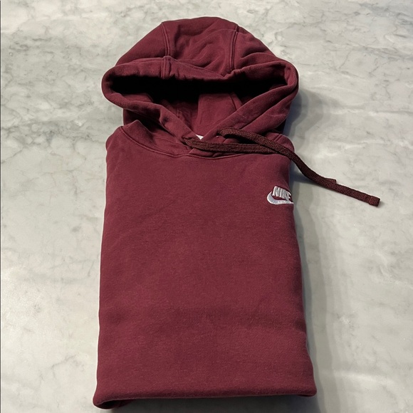 Nike hoodie sweatshirt. Mens unisex medium. Maroon. EUC - Picture 2 of 7